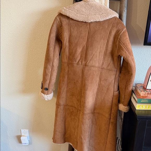 Avec Les Filles Faux Shearling Coat - Brown - Picture 5 of 7